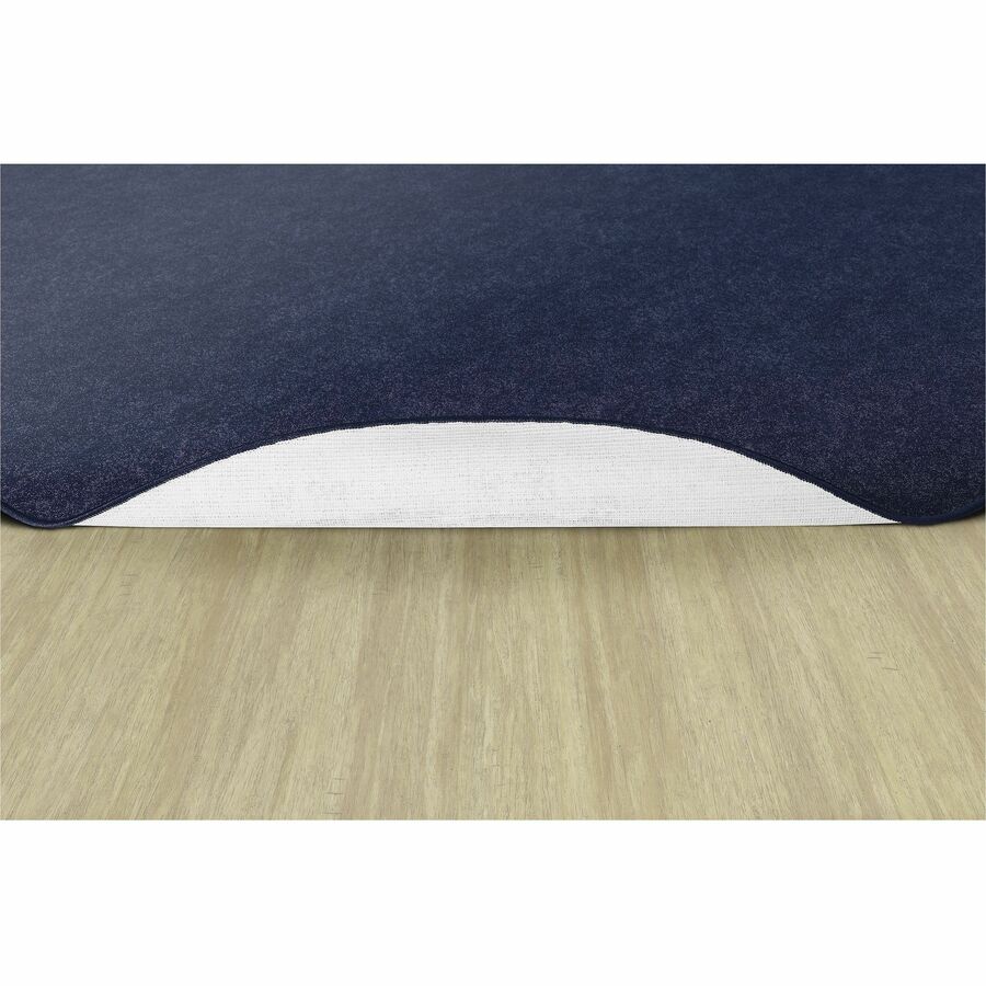 Flagship Carpets Amerisoft Solid Color Rug, 12 ft x 90", Oval, Navy Blue, Nylon/Polyester, 1 Each