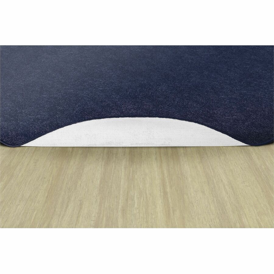 Flagship Carpets Amerisoft Solid Color Rug, 72" Diameter, Round, Navy Blue, Nylon/Polyester, 1 Each