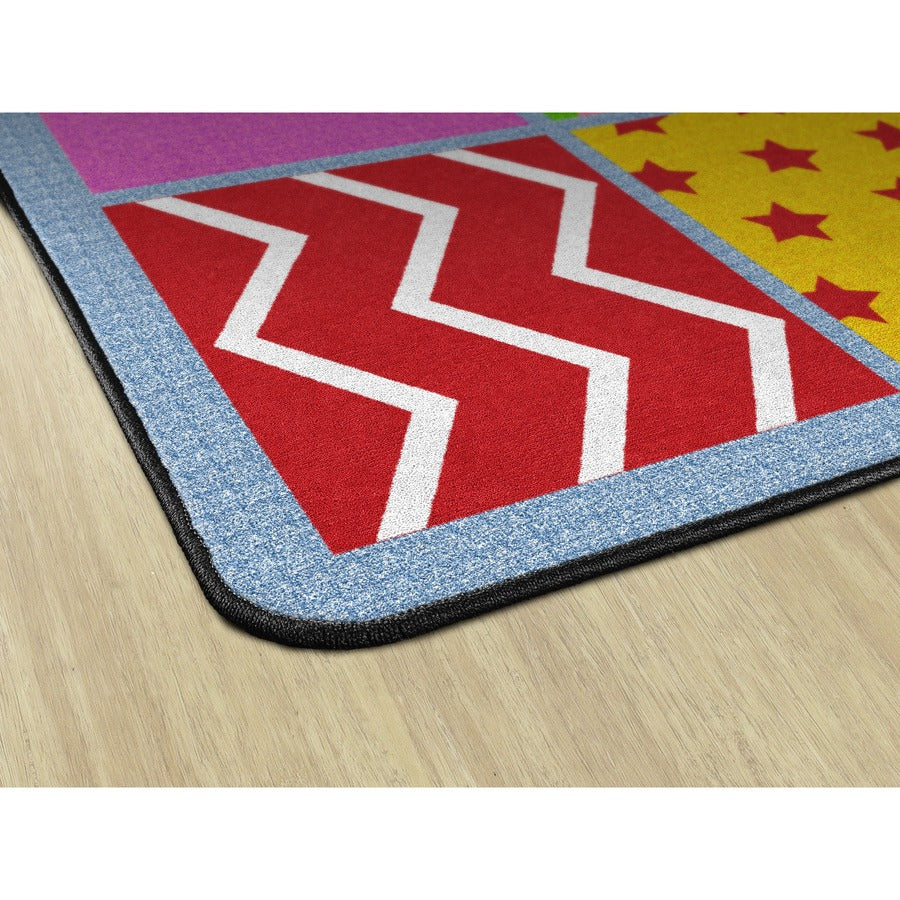 Flagship Carpets Silly Seating Classroom Rug, Rectangle, 10.60 ft x 13.20 ft, Primary Colors, Nylon, 1 Each