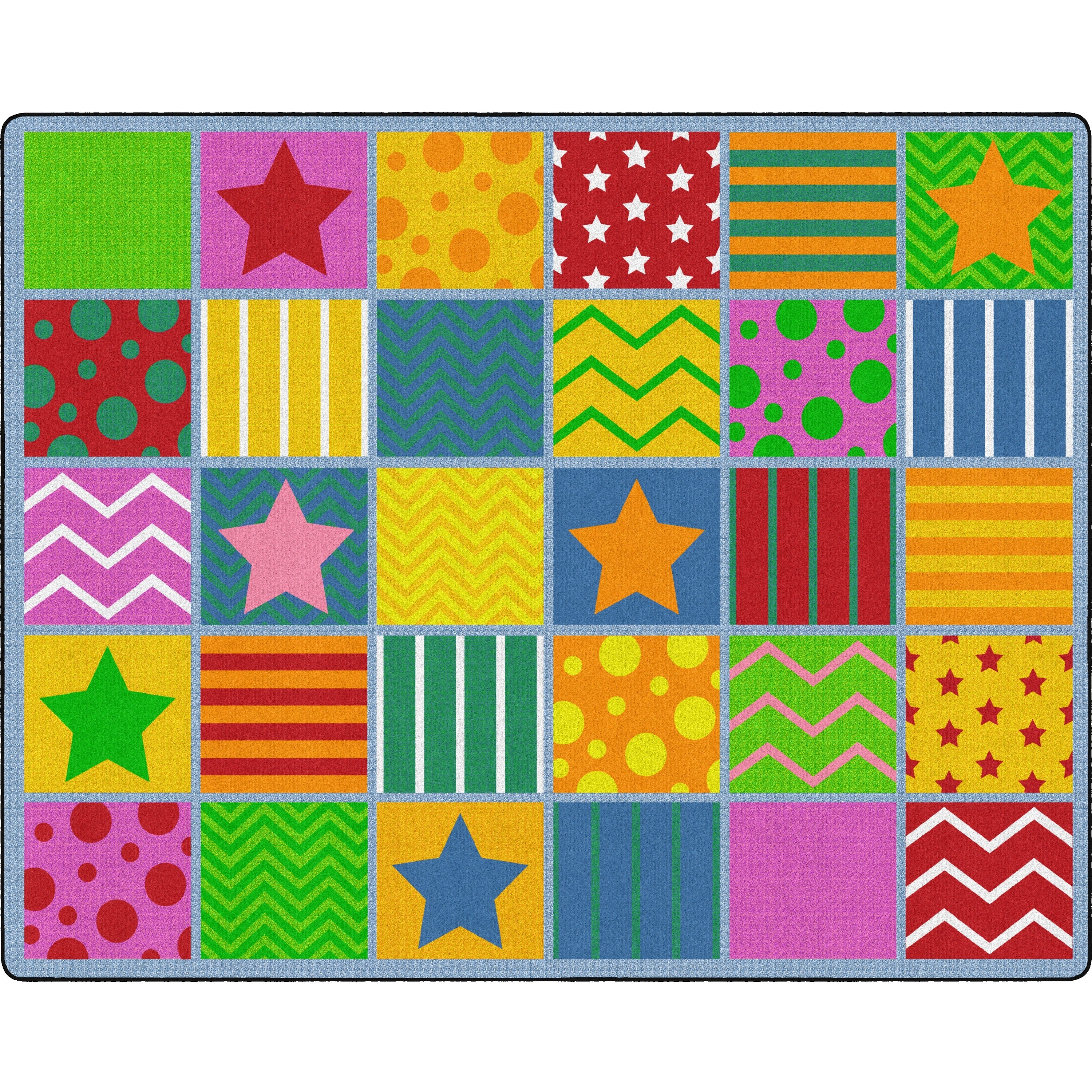 Flagship Carpets Silly Seating Classroom Rug, Rectangle, 10.60 ft x 13.20 ft, Primary Colors, Nylon, 1 Each