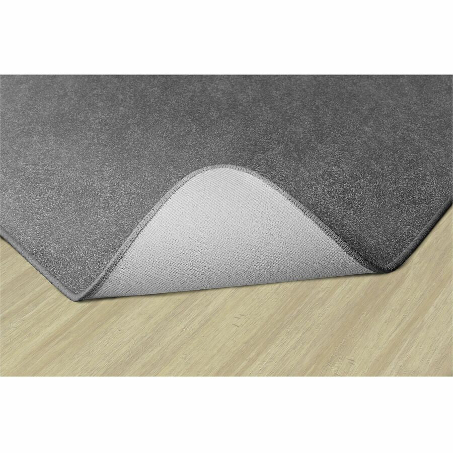 Flagship Carpets Amerisoft Solid Color Rug, 108" x 72", Rectangle, Gray, Nylon/Polyester, 1 Each