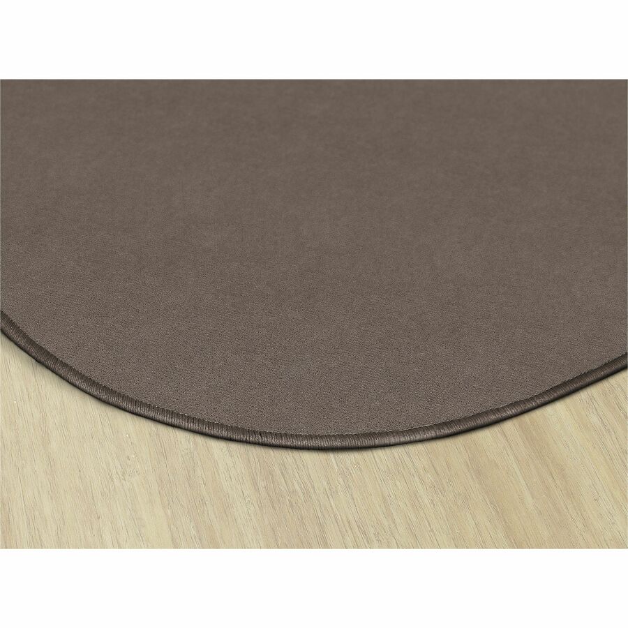 Flagship Carpets Ameristrong Solid Color Rug, Oval, Almond, 91.20" x 12 ft, Fiber/Nylon, 1 Each