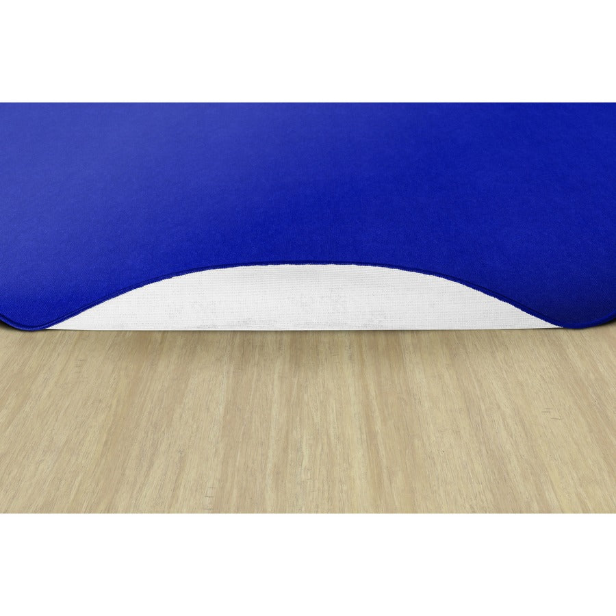 Flagship Carpets Ameristrong Solid Color Rug, Oval, 91.20" x 12 ft, Royal Blue, Fiber/Nylon, 1 Each