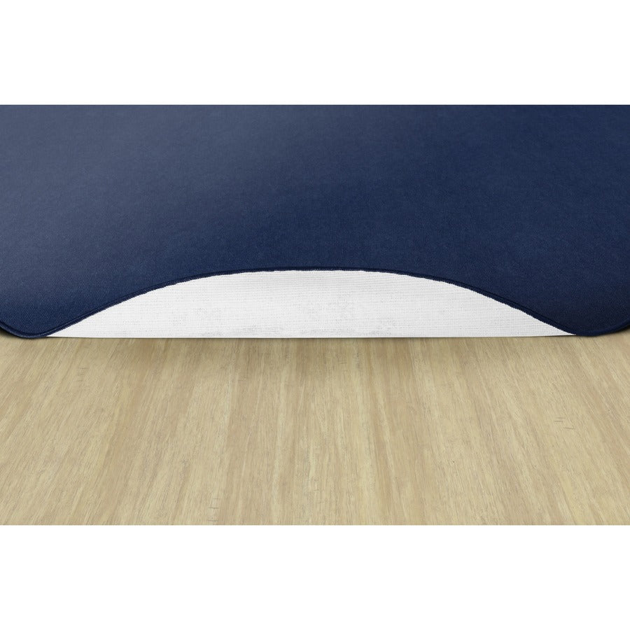 Flagship Carpets Ameristrong Solid Color Rug - Floor Rug - Traditional - 91.20" Length x 12 ft Width - Oval - Navy - Fiber, Nylon