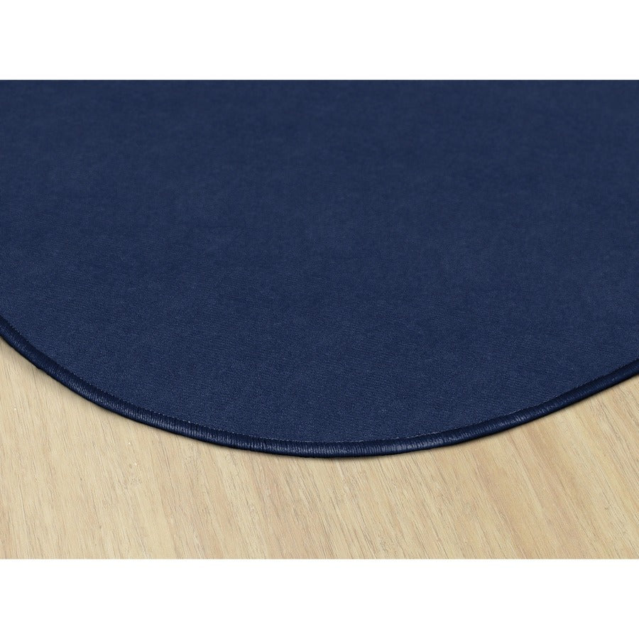 Flagship Carpets Ameristrong Solid Color Rug - Floor Rug - Traditional - 91.20" Length x 12 ft Width - Oval - Navy - Fiber, Nylon