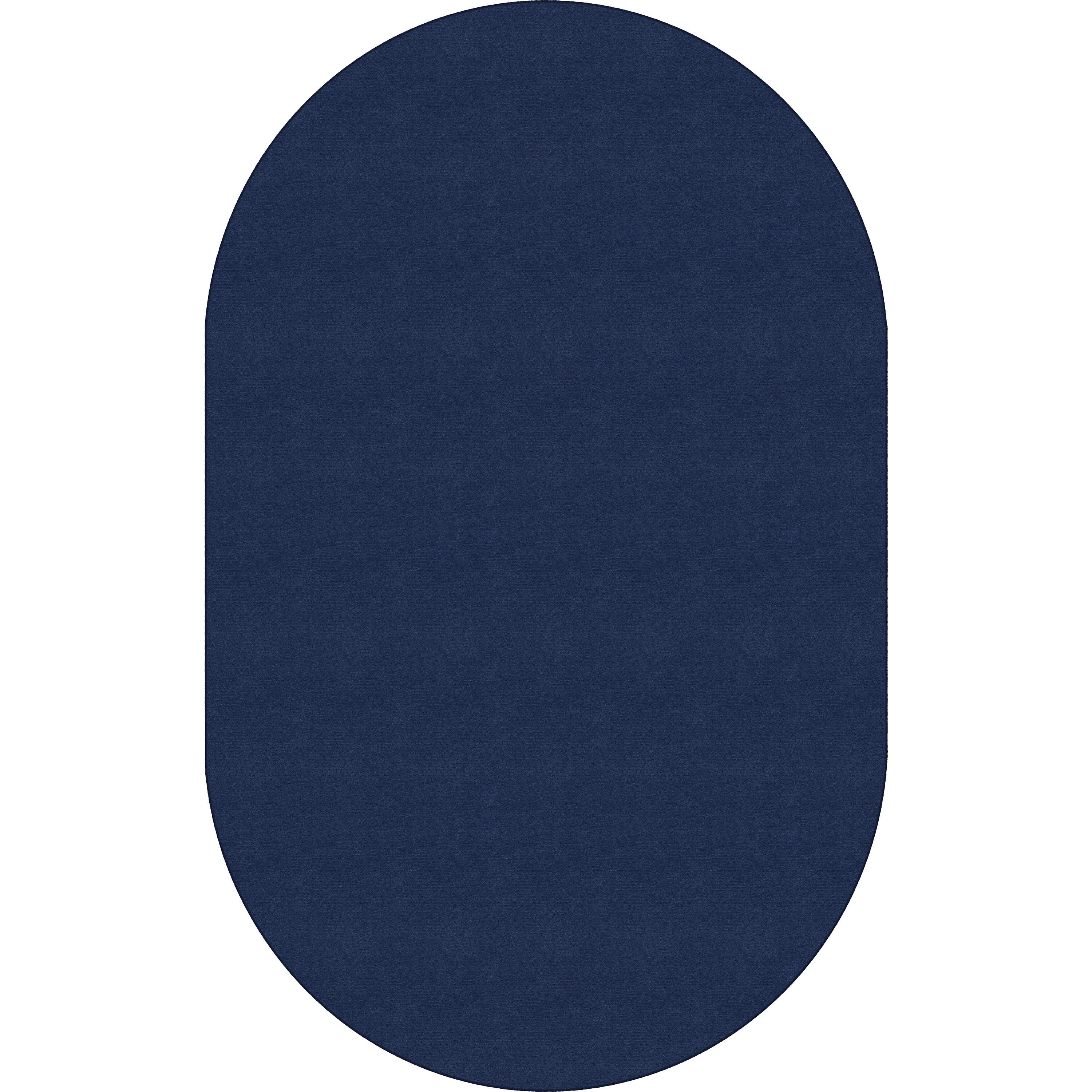 Flagship Carpets Ameristrong Solid Color Rug - Floor Rug - Traditional - 91.20" Length x 12 ft Width - Oval - Navy - Fiber, Nylon