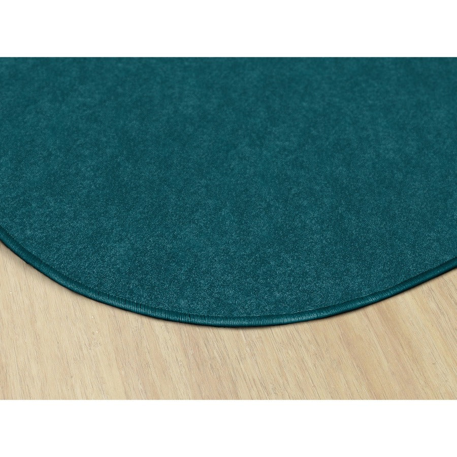Flagship Carpets Amerisoft Solid Color Rug - 12 ft Length x 90" Width - Oval - Marine Blue - Nylon, Polyester