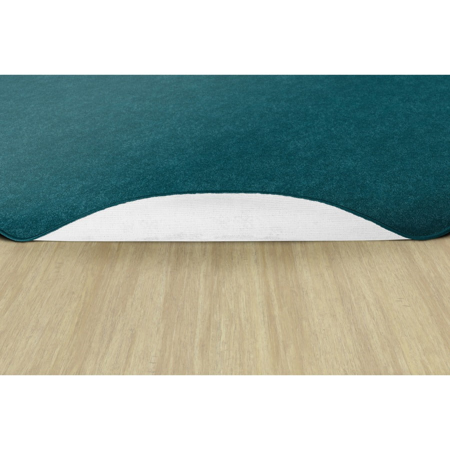 Flagship Carpets Amerisoft Solid Color Rug - 12 ft Length x 90" Width - Oval - Marine Blue - Nylon, Polyester
