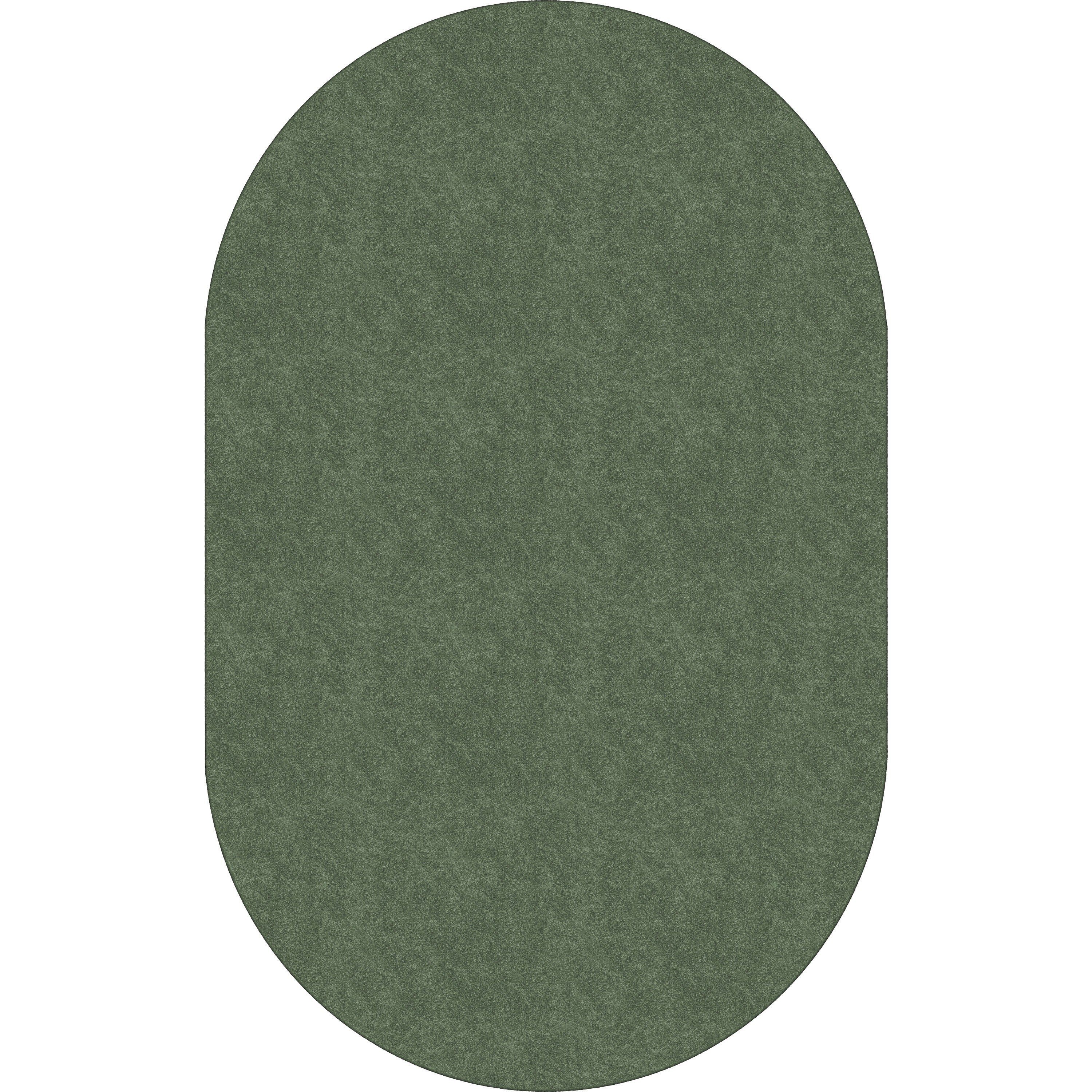 Flagship Carpets Amerisoft Solid Color Rug - 12 ft Length x 90" Width - Oval - Sage Green - Nylon, Polyester