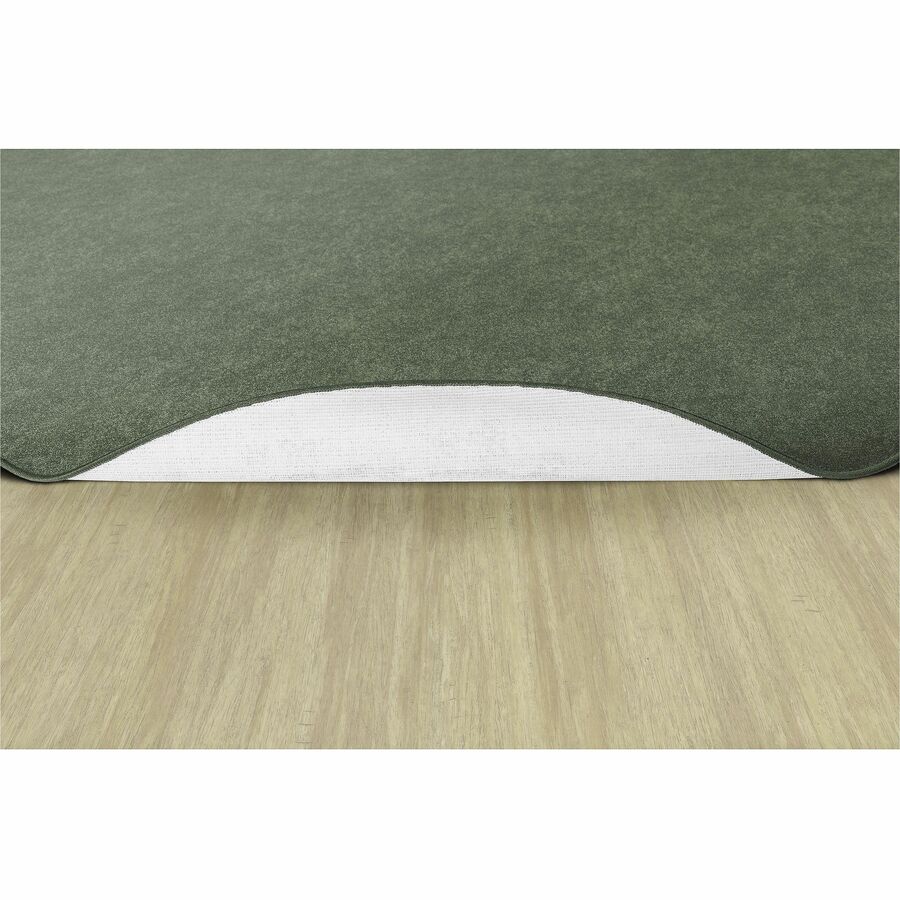 Flagship Carpets Amerisoft Solid Color Rug - 12 ft Length x 90" Width - Oval - Sage Green - Nylon, Polyester