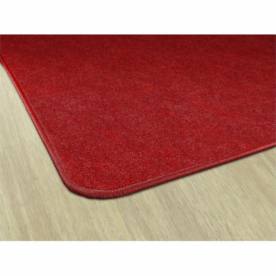 Flagship Carpets Amerisoft Solid Color Rug - 72" Length x 72" Width - Square - Classic Red - Polyester, Nylon