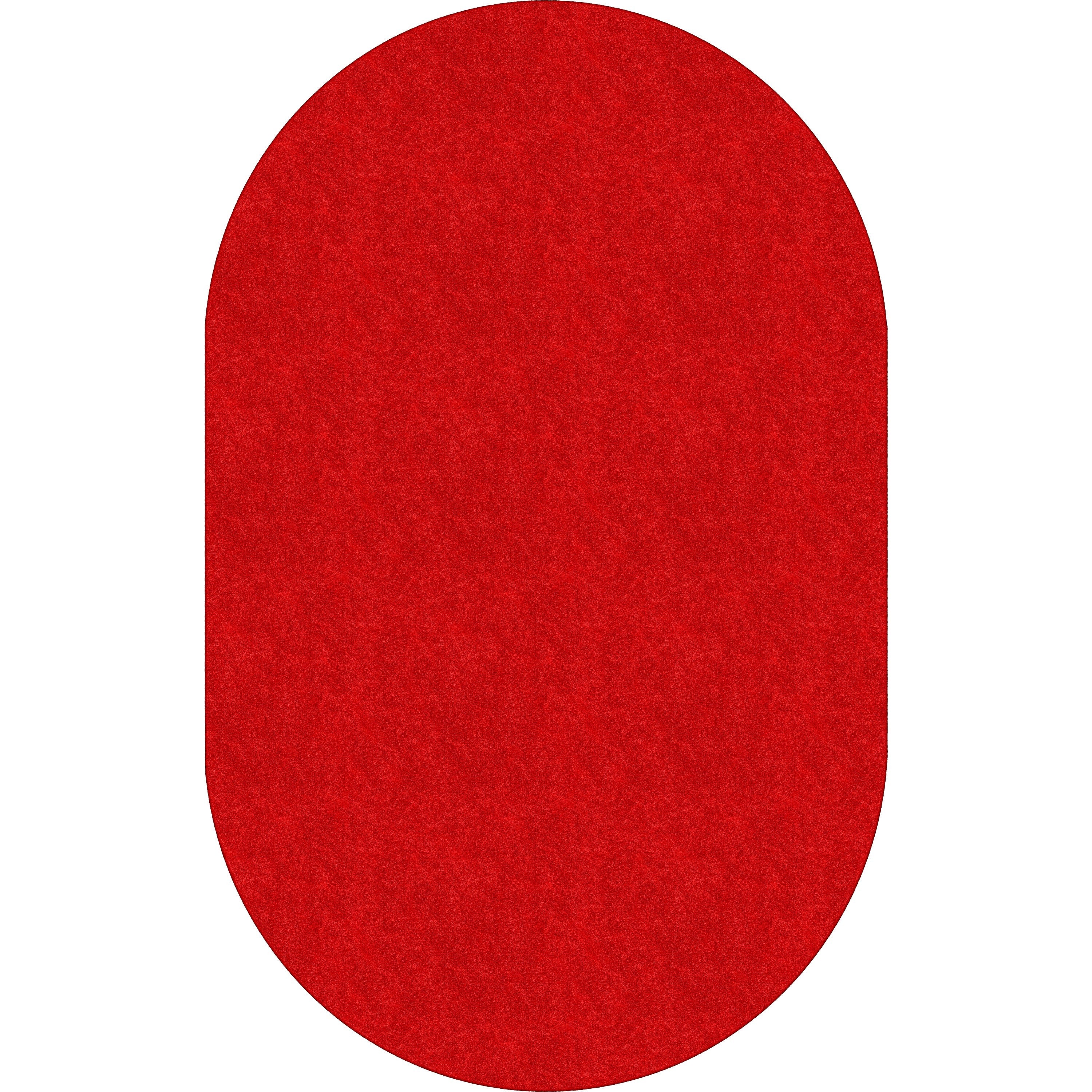 Flagship Carpets Amerisoft Solid Color Rug - 12 ft Length x 90" Width - Oval - Classic Red - Nylon, Polyester