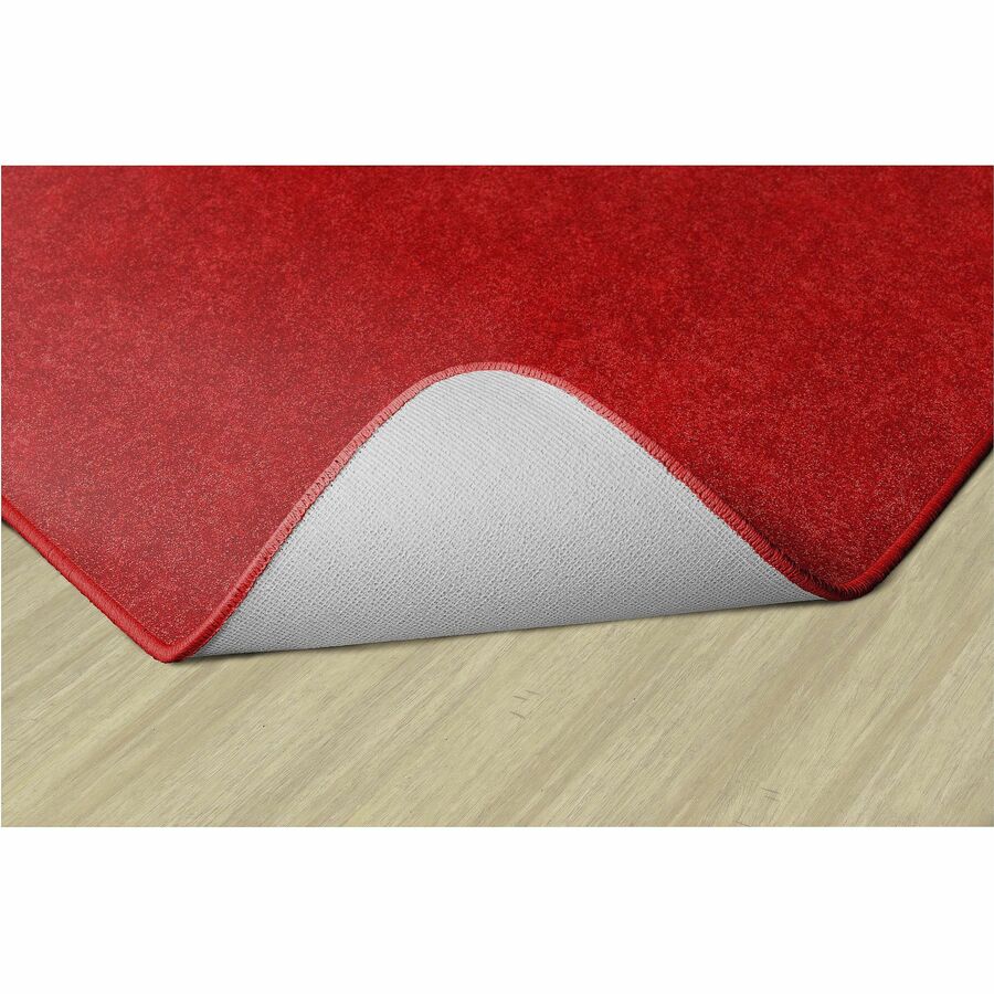 Flagship Carpets Amerisoft Solid Color Rug - 108" Length x 72" Width - Rectangle - Classic Red - Nylon, Polyester