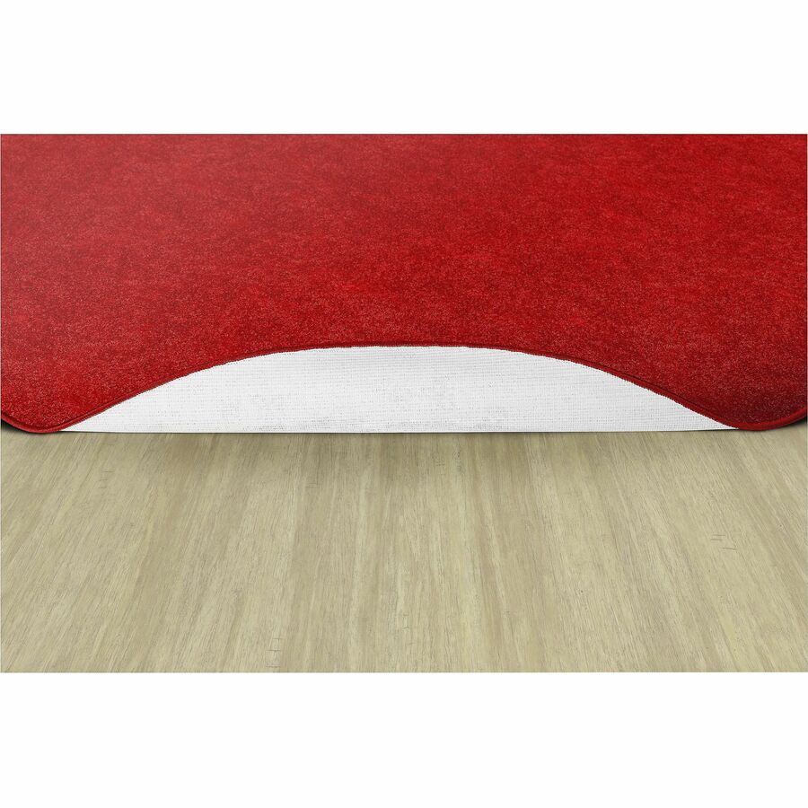 Flagship Carpets Amerisoft Solid Color Rug - 72" Diameter - Round - Classic Red - Nylon, Polyester