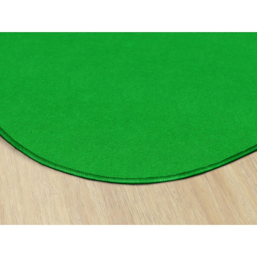 Flagship Carpets Ameristrong Solid Color Rug - Traditional - 91.20" Length x 12 ft Width - Oval - Lime Green - Fiber, Nylon