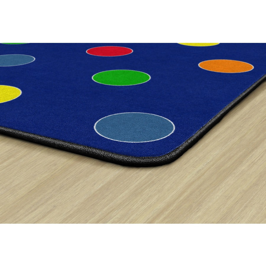 Flagship Carpets Basics Dots Classroom Rug - 91.20" Length x 12 ft Width - Rectangle - Primary - Nylon