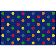 Flagship Carpets Basics Dots Classroom Rug - 91.20" Length x 12 ft Width - Rectangle - Primary - Nylon