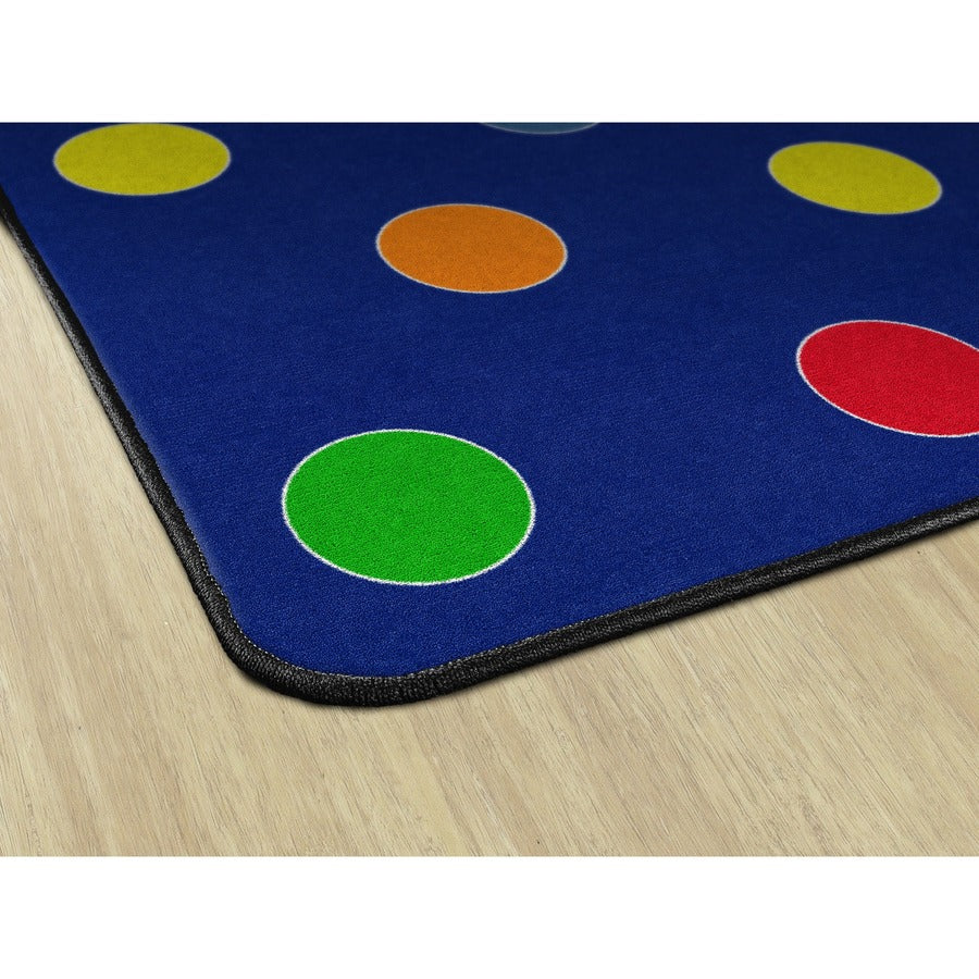 Flagship Carpets Basics Dots Classroom Rug - 91.20" Length x 12 ft Width - Rectangle - Primary - Nylon