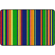 Flagship Carpets Basics Stripes Classroom Rug - 48" Length x 72" Width - Rectangle - Primary - Nylon
