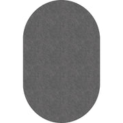 Flagship Carpets Amerisoft Solid Color Rug - 12 ft Length x 90" Width - Oval - Gray - Nylon, Polyester