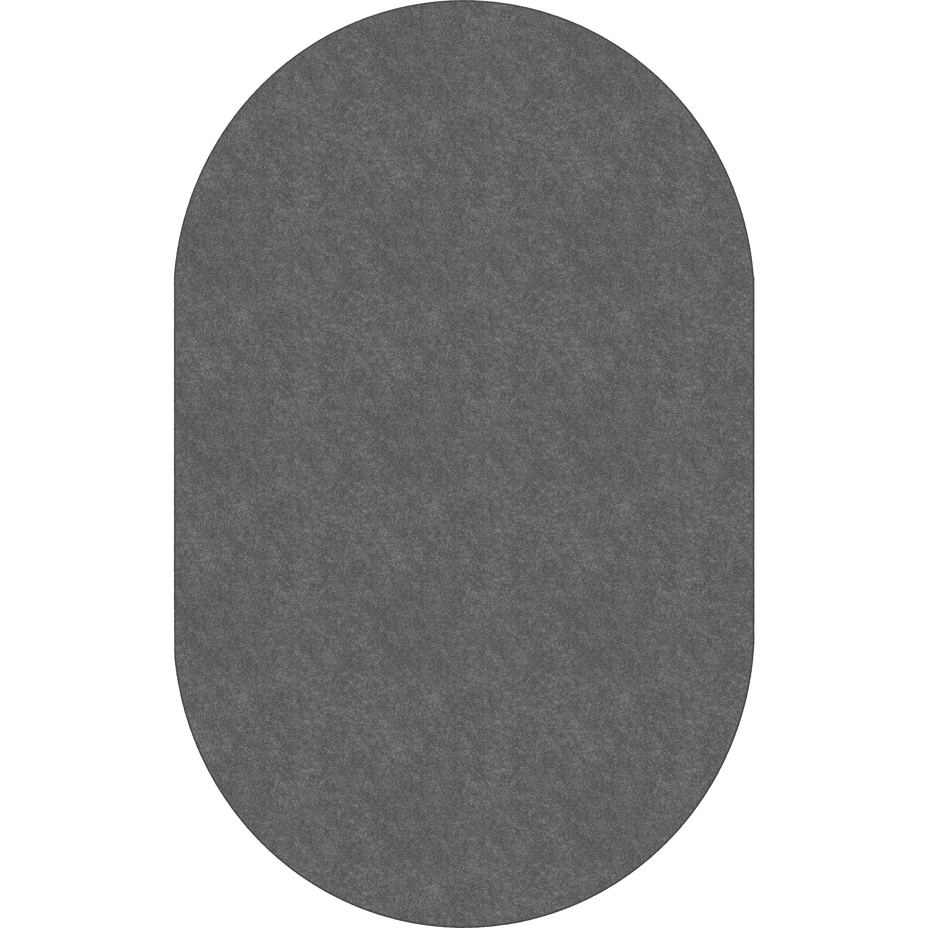 Flagship Carpets Amerisoft Solid Color Rug - 12 ft Length x 90" Width - Oval - Gray - Nylon, Polyester