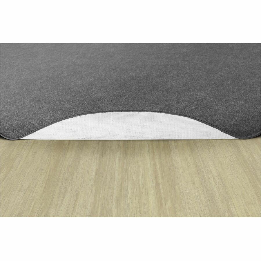 Flagship Carpets Amerisoft Solid Color Rug - 12 ft Length x 90" Width - Oval - Gray - Nylon, Polyester