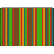 Flagship Carpets Basics Stripes Classroom Rug - 72" Length x 100.80" Width - Rectangle - Muted - Nylon