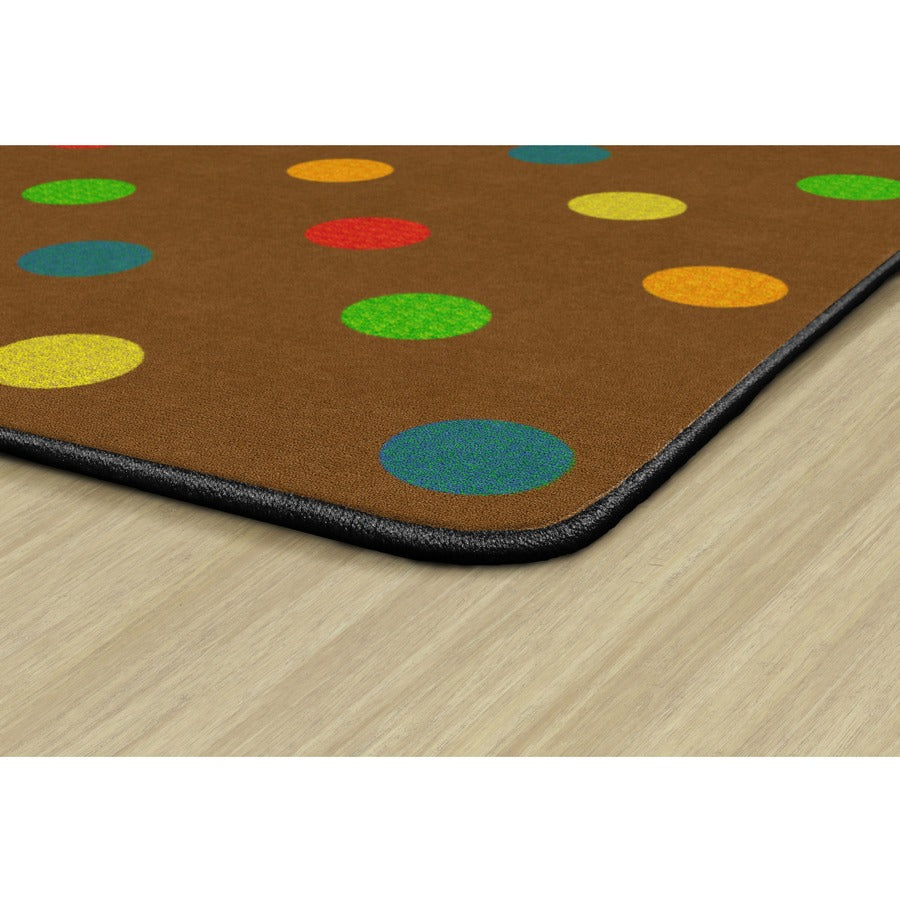 Flagship Carpets Basics Dots Classroom Rug - 72" Length x 100.80" Width - Rectangle - Muted - Nylon