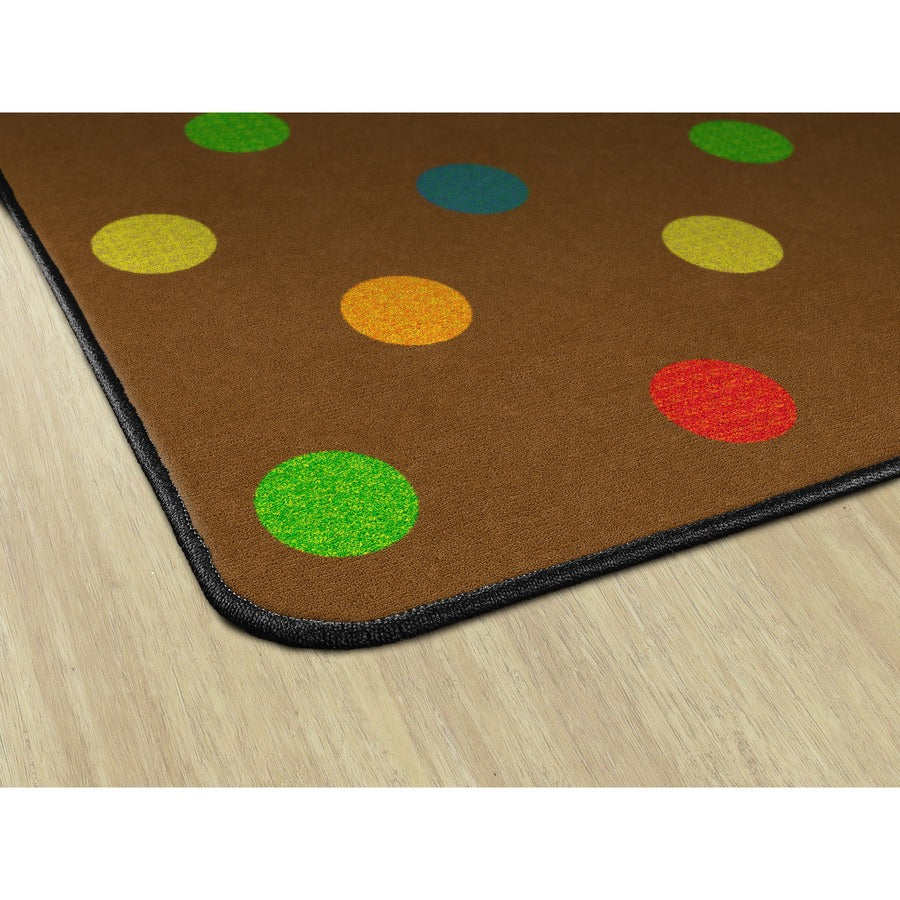 Flagship Carpets Basics Dots Classroom Rug - 72" Length x 100.80" Width - Rectangle - Muted - Nylon