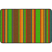 Flagship Carpets Basics Stripes Classroom Rug - 48" Length x 72" Width - Rectangle - Muted - Nylon