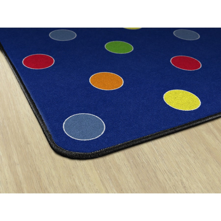 Flagship Carpets Basics Dots Classroom Rug - 72" Length x 100.80" Width - Rectangle - Primary - Nylon