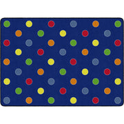 Flagship Carpets Basics Dots Classroom Rug - 72" Length x 100.80" Width - Rectangle - Primary - Nylon