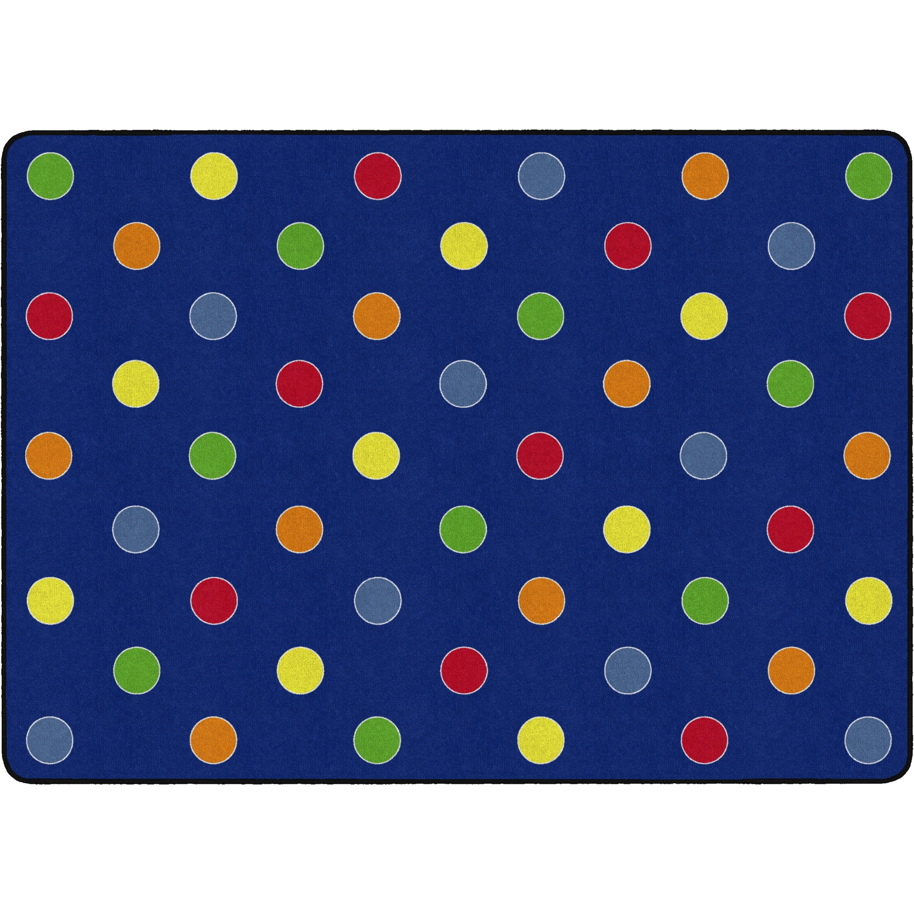 Flagship Carpets Basics Dots Classroom Rug - 72" Length x 100.80" Width - Rectangle - Primary - Nylon