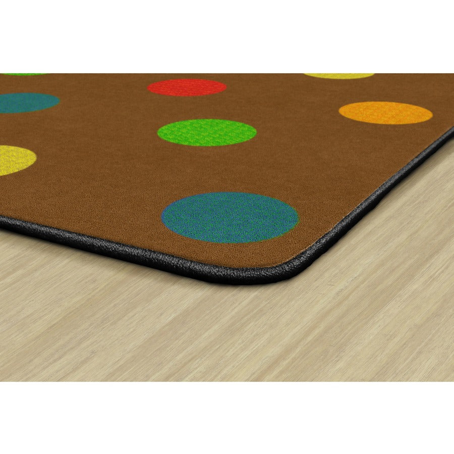 Flagship Carpets Basics Dots Classroom Rug - 91.20" Length x 12 ft Width - Rectangle - Muted - Nylon