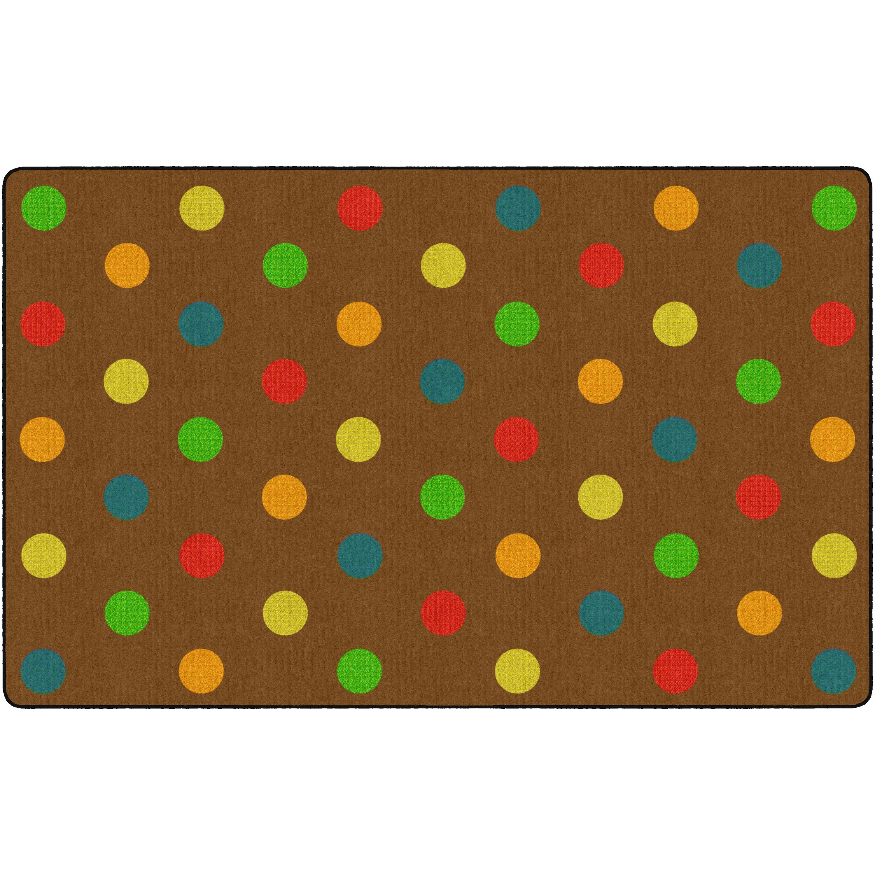 Flagship Carpets Basics Dots Classroom Rug - 91.20" Length x 12 ft Width - Rectangle - Muted - Nylon