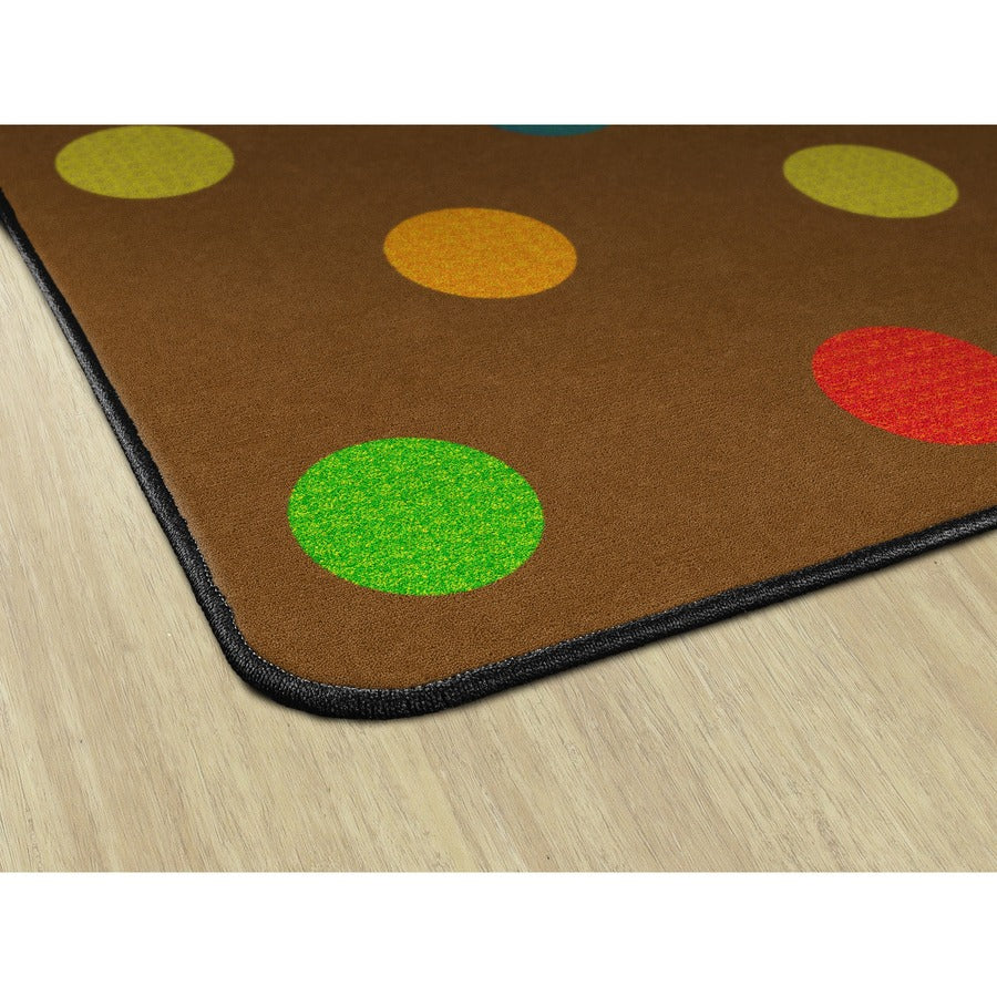 Flagship Carpets Basics Dots Classroom Rug - 91.20" Length x 12 ft Width - Rectangle - Muted - Nylon