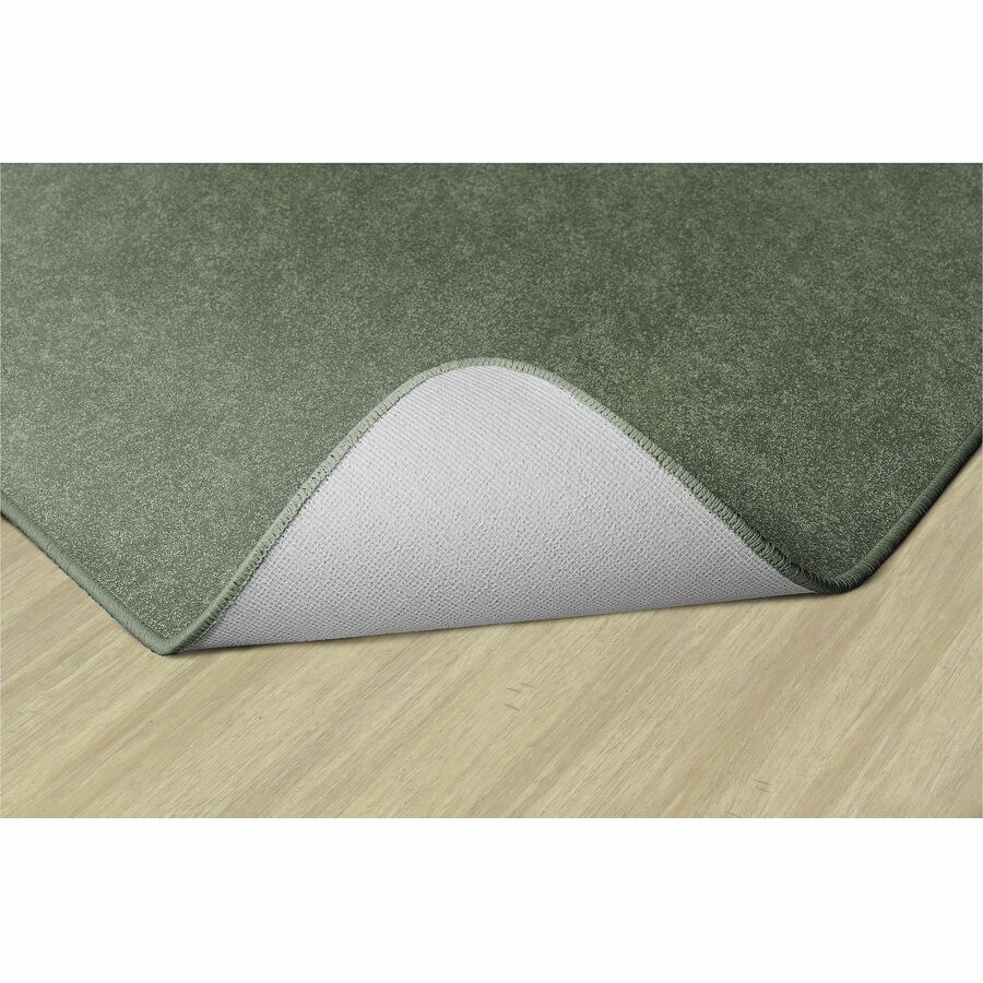 Flagship Carpets Amerisoft Solid Color Rug - 48" Length x 72" Width - Rectangle - Sage Green - Polyester, Nylon