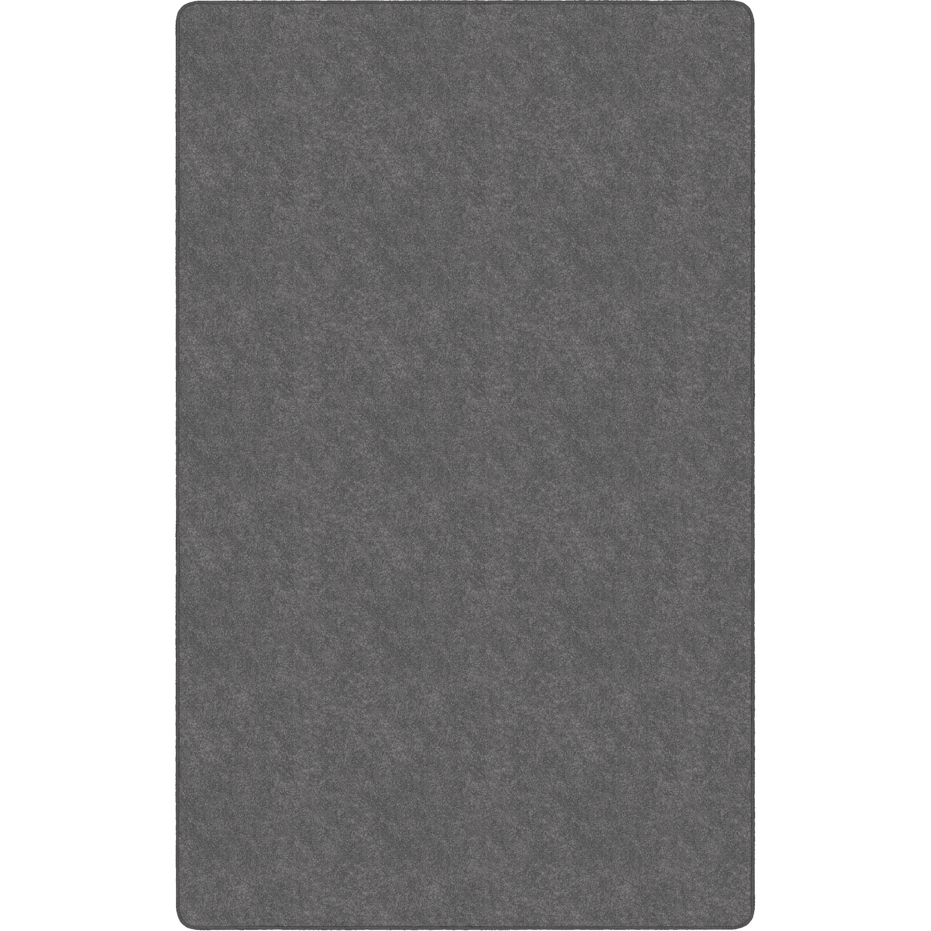 Flagship Carpets Amerisoft Solid Color Rug - 48" Length x 72" Width - Rectangle - Gray - Polyester, Nylon