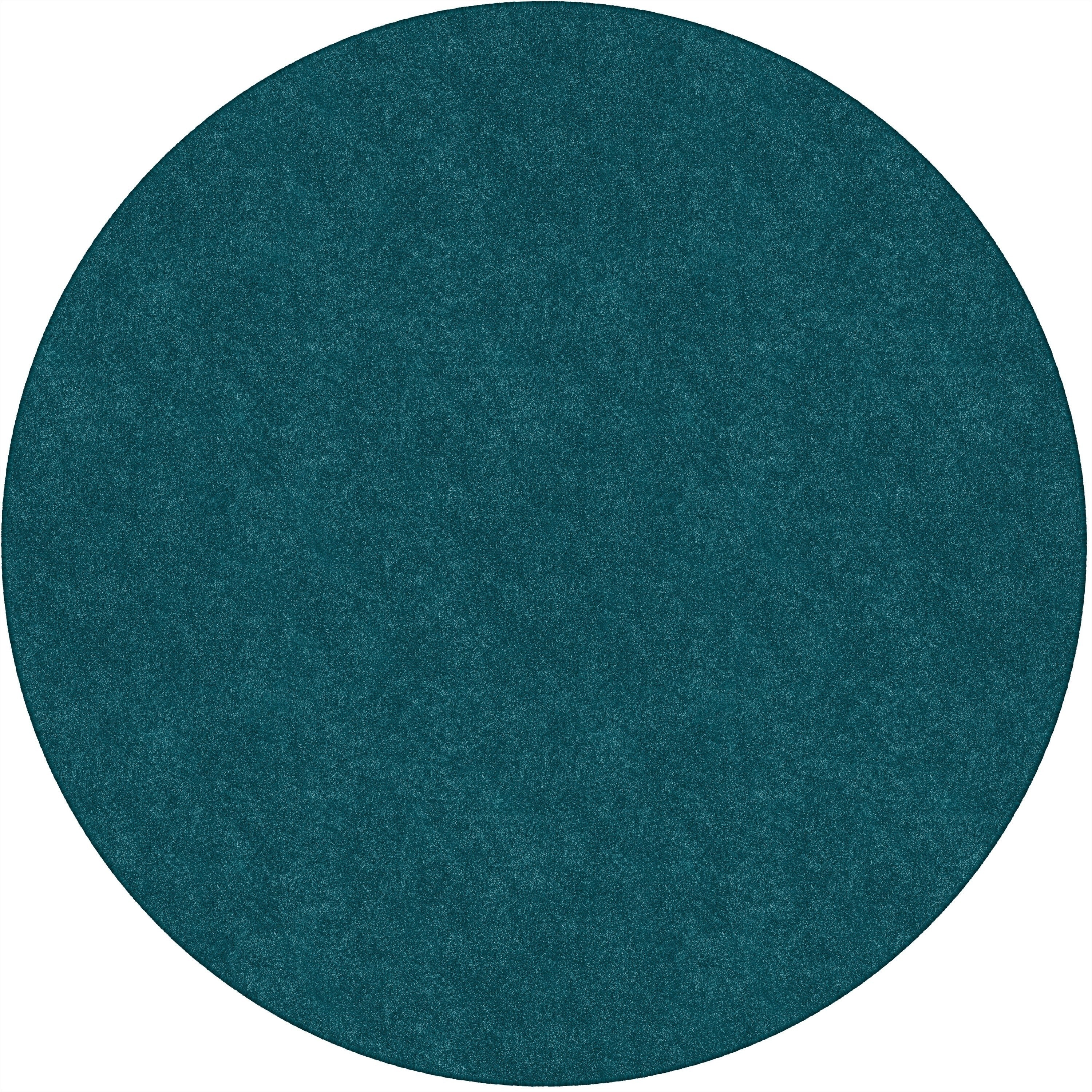 Flagship Carpets Amerisoft Solid Color Rug - 72" Diameter - Round - Marine Blue - Nylon, Polyester