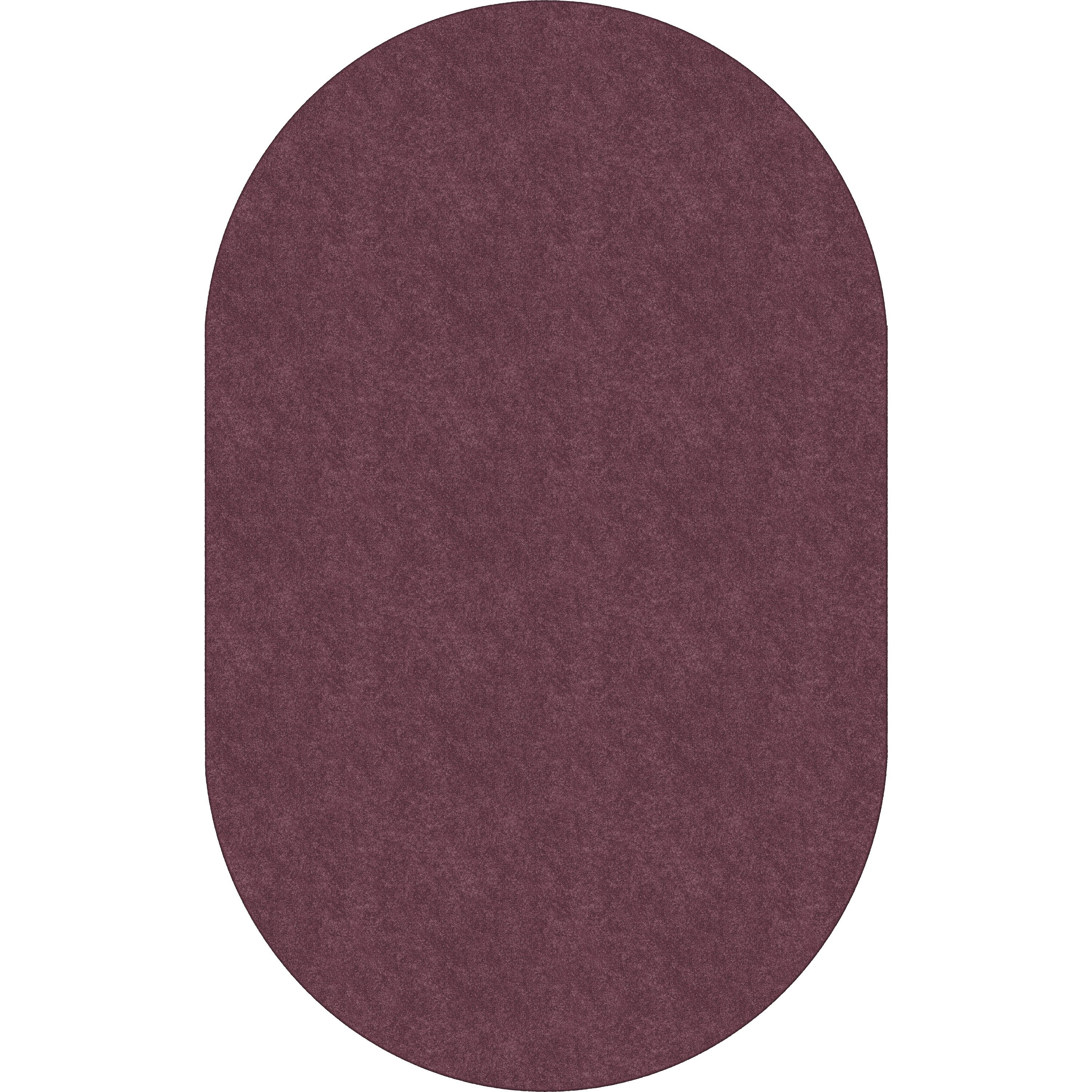 Flagship Carpets Amerisoft Solid Color Rug - 12 ft Length x 90" Width - Oval - Plum - Nylon, Polyester