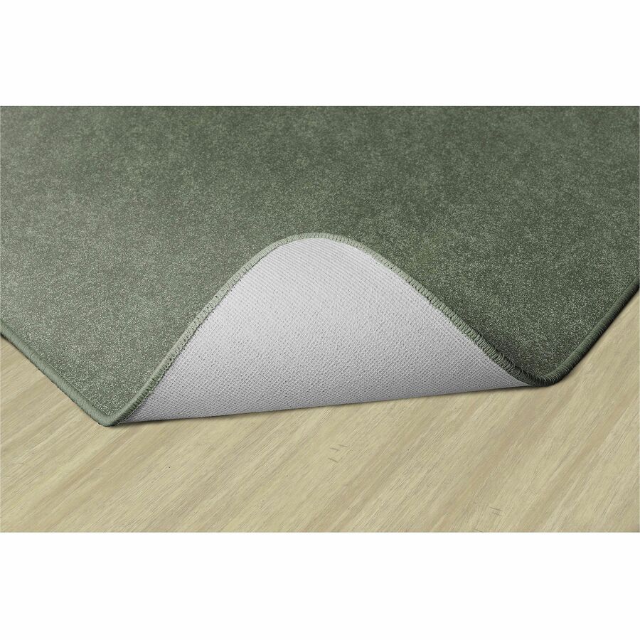 Flagship Carpets Amerisoft Solid Color Rug - 12 ft Length x 90" Width - Rectangle - Sage Green - Nylon, Polyester