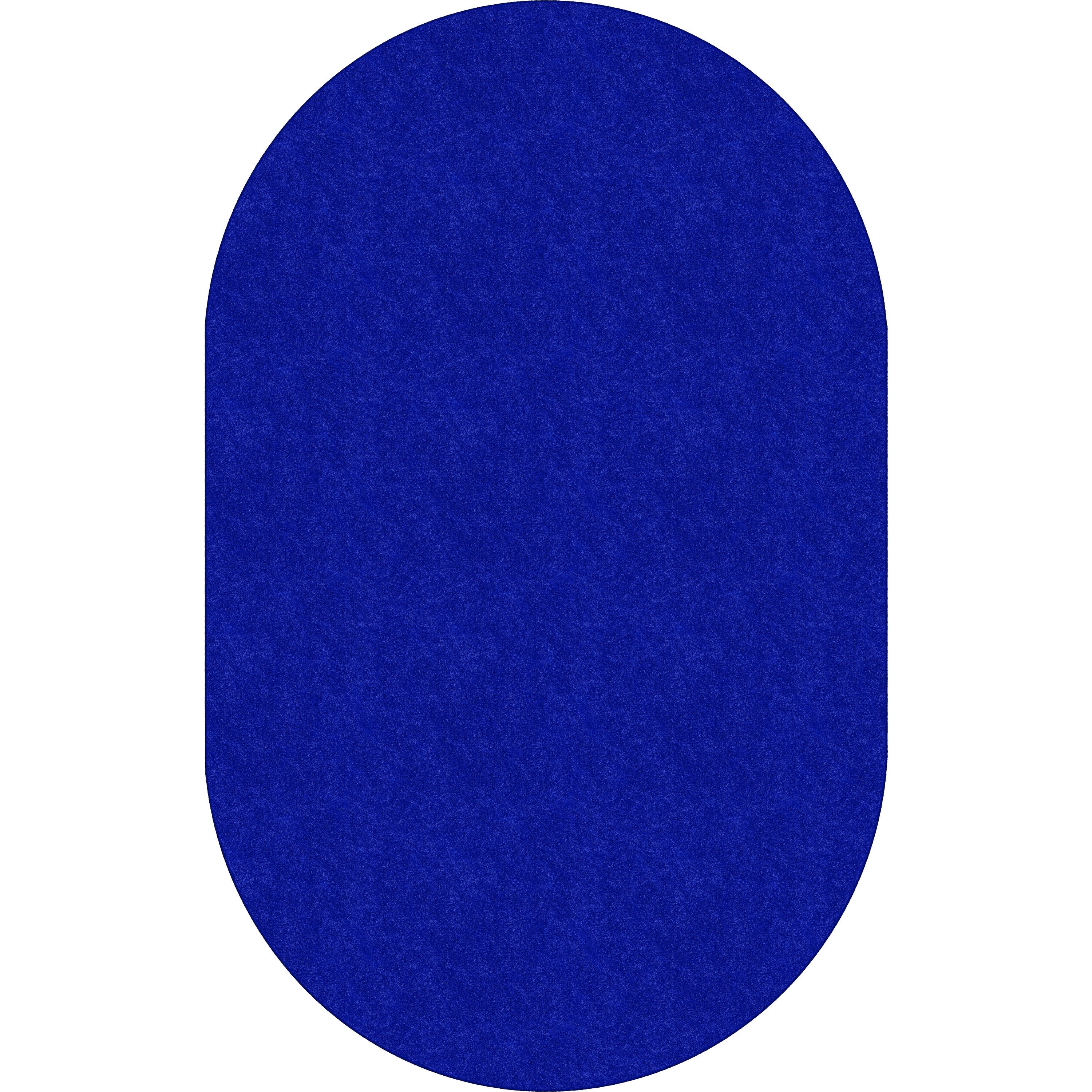 Flagship Carpets Amerisoft Solid Color Rug - 12 ft Length x 90" Width - Oval - Royal Blue - Nylon, Polyester