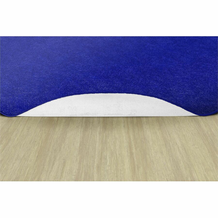 Flagship Carpets Amerisoft Solid Color Rug - 72" Diameter - Round - Royal Blue - Nylon, Polyester