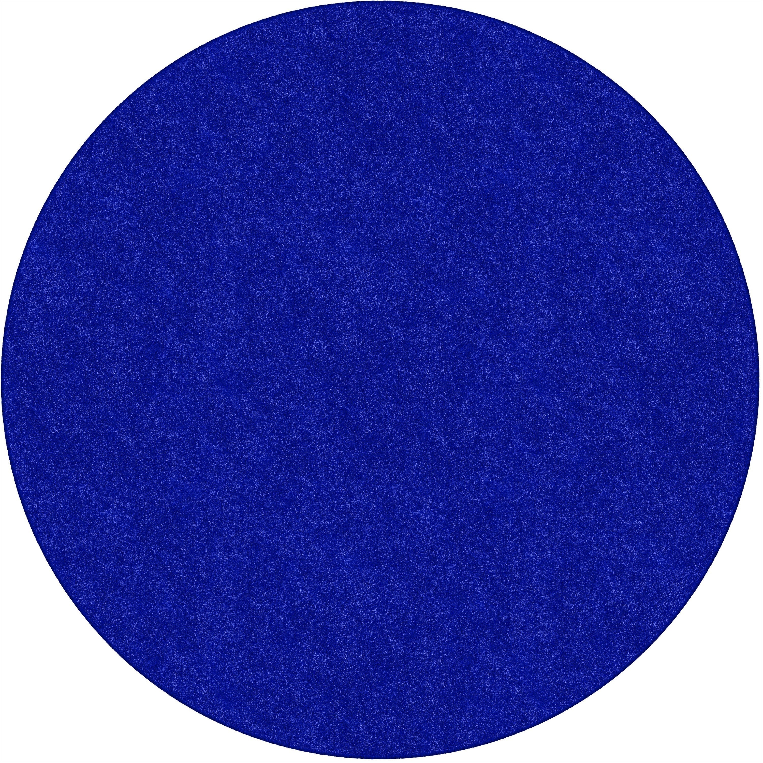Flagship Carpets Amerisoft Solid Color Rug - 72" Diameter - Round - Royal Blue - Nylon, Polyester