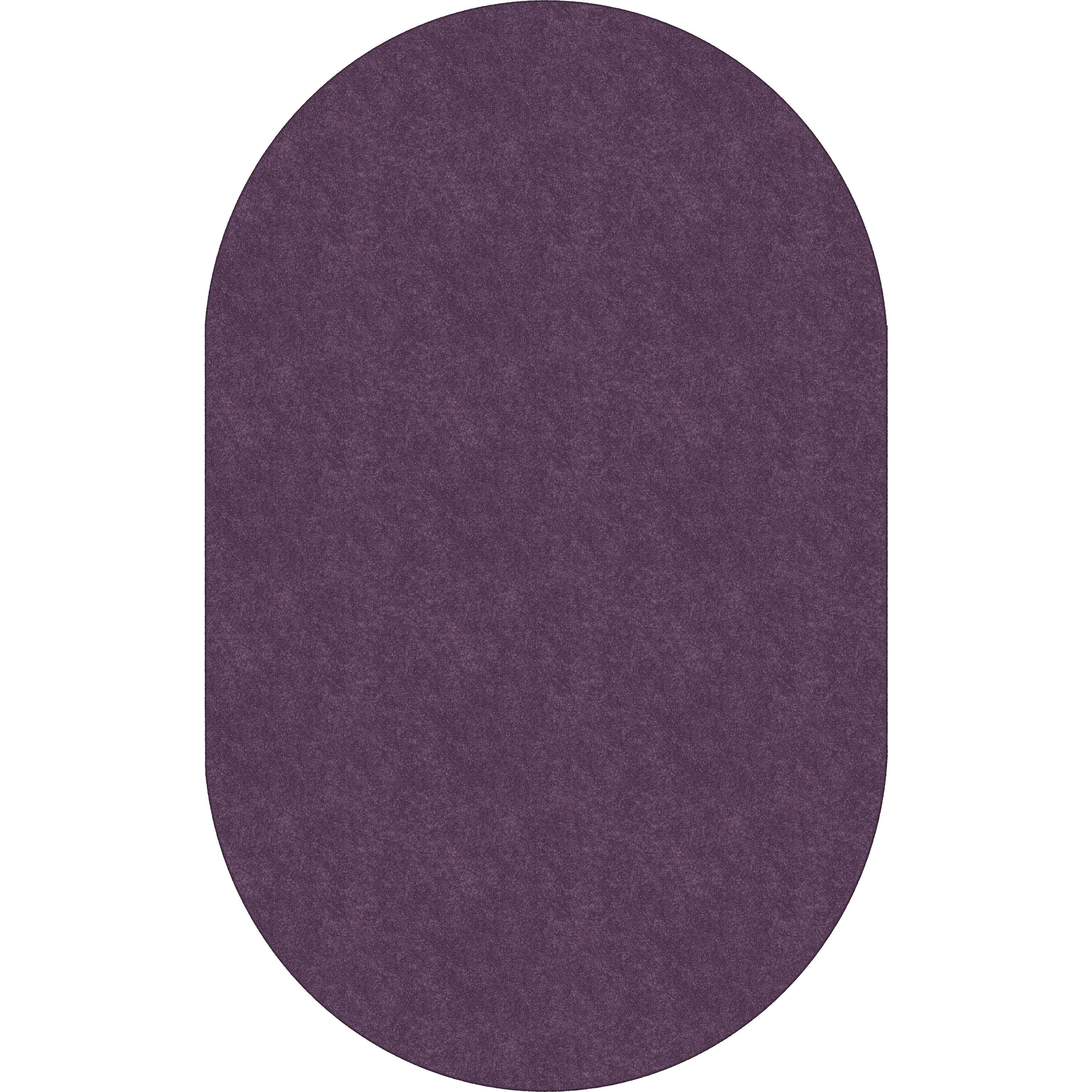 Flagship Carpets Amerisoft Solid Color Rug - 12 ft Length x 90" Width - Oval - Purple - Nylon, Polyester