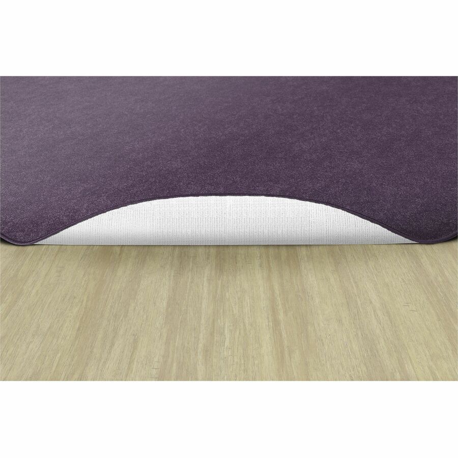 Flagship Carpets Amerisoft Solid Color Rug - 12 ft Length x 90" Width - Oval - Purple - Nylon, Polyester