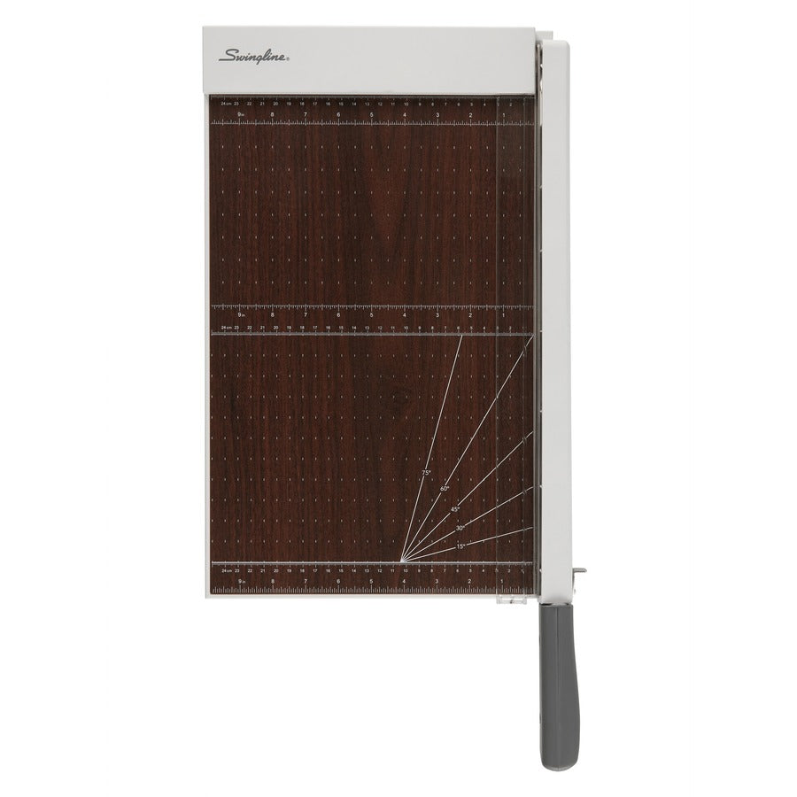 Swingline ClassicCut Guillotine Wood Trimmer - 10 Sheet Cutting Capacity - 15" Cutting Length - Safety Latch - Solid Wood - Gray - 1 Each