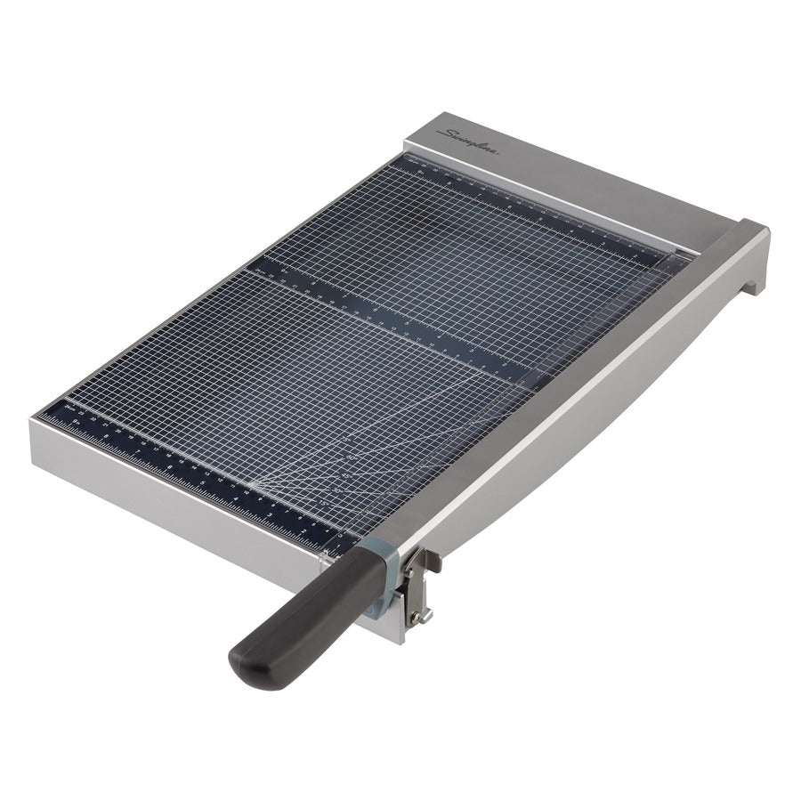 Swingline ClassicCut Guillotine Glass Trimmer - 15 Sheet Cutting Capacity - 15" Cutting Length - Safety Latch - Tempered Glass - Gray - 1 Each