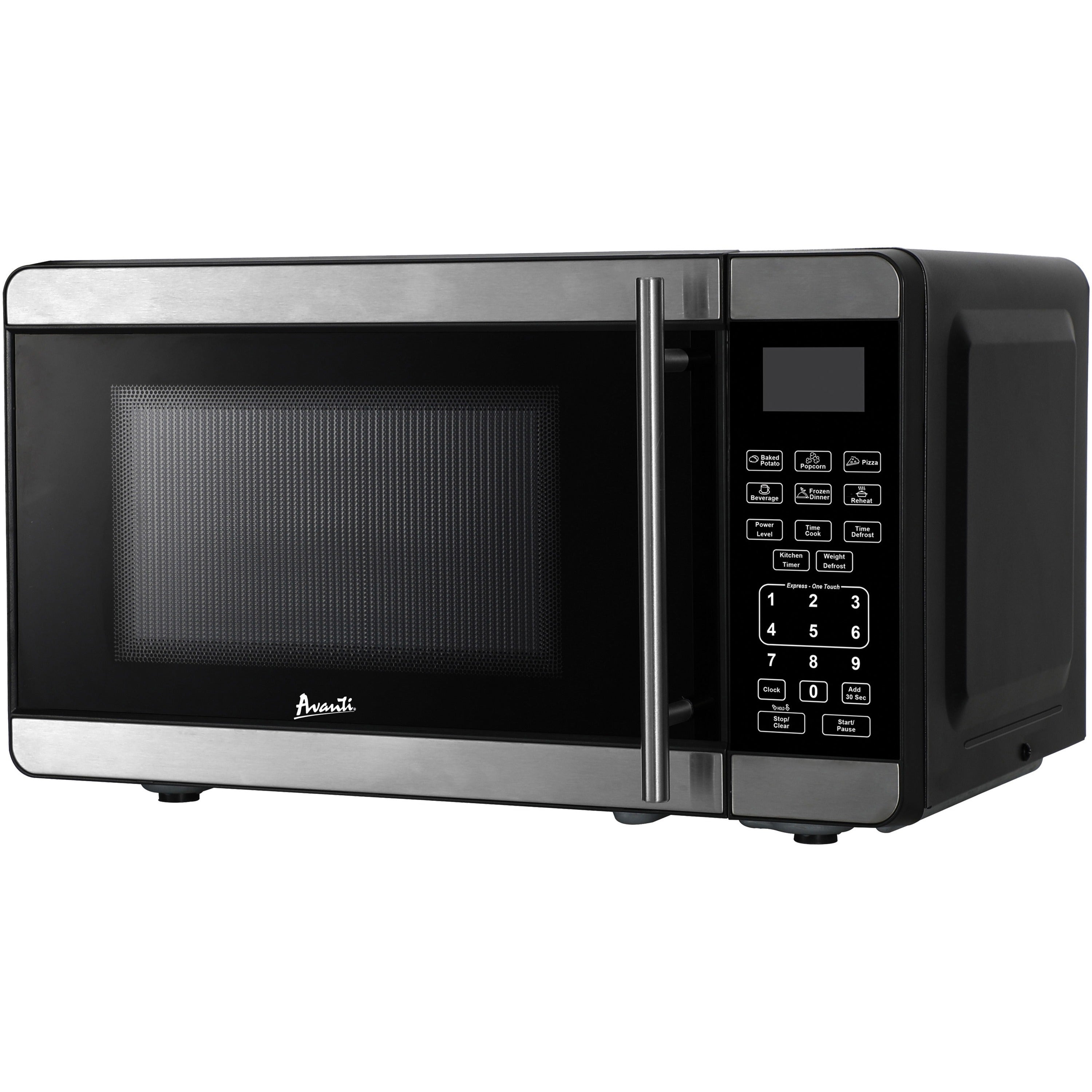 Avanti Countertop Microwave Oven - 0.7 ft³ Capacity - Microwave - 9 Power Levels - 12" Turntable - Countertop - Stainless Steel