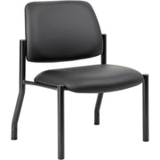 Boss Mid-Back Guest Chair - Black Seat Color - Vinyl Seat Material - Black Back Color - Vinyl Back Material - Black Frame Color - Tubular Steel Frame Material - Mid Back - Four-legged Base - 1 Each